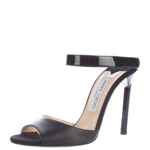 Jimmy Choo Deckle Patent Leather Bracelet Mules